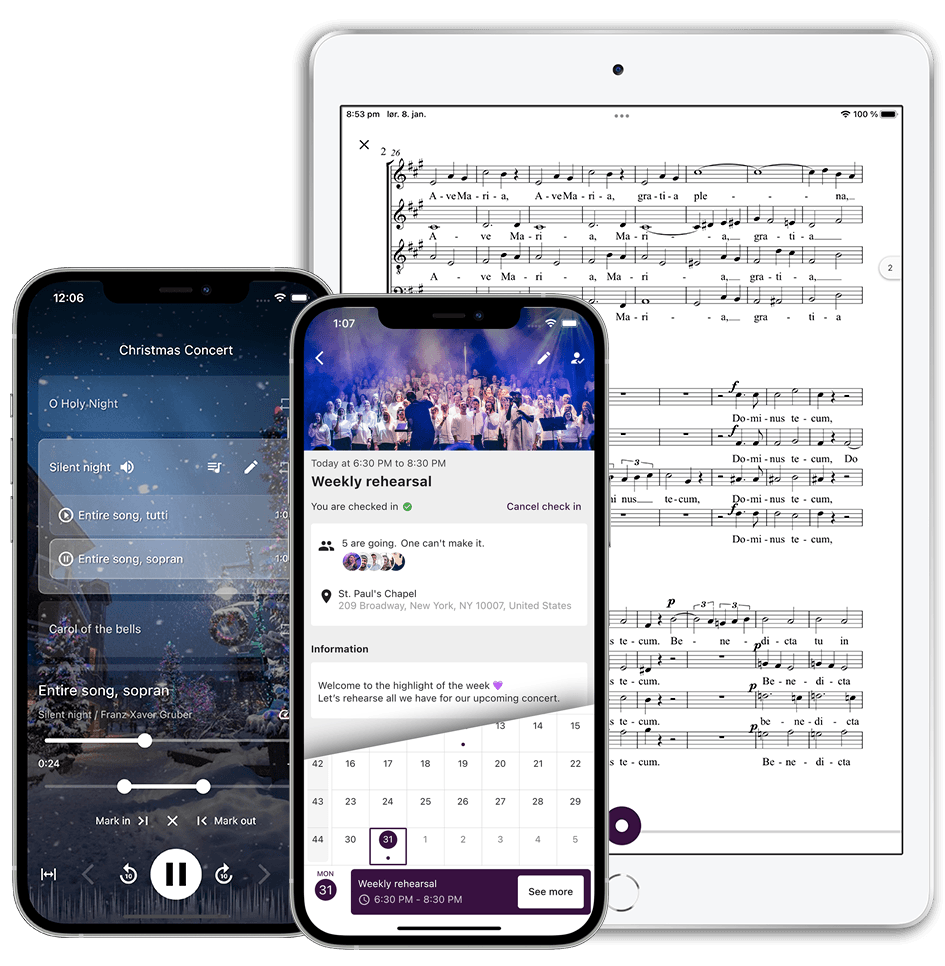 ChoirMate sur plusieurs appareils