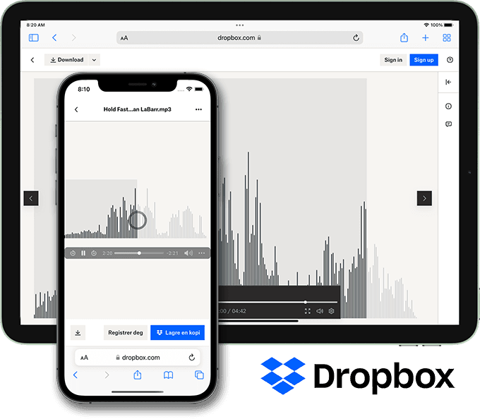 Lydavspilling i Dropbox