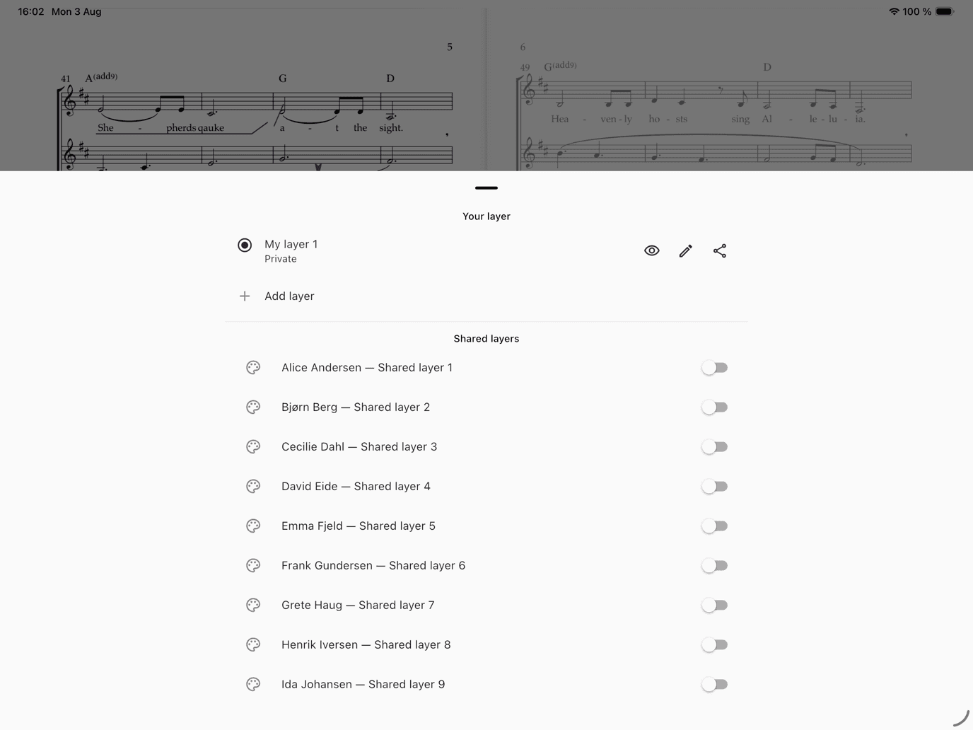Private and shared annotation layers