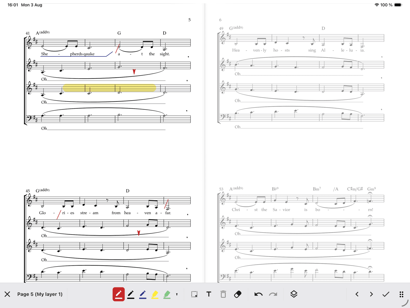 Personal marks and annotation tools on sheet music